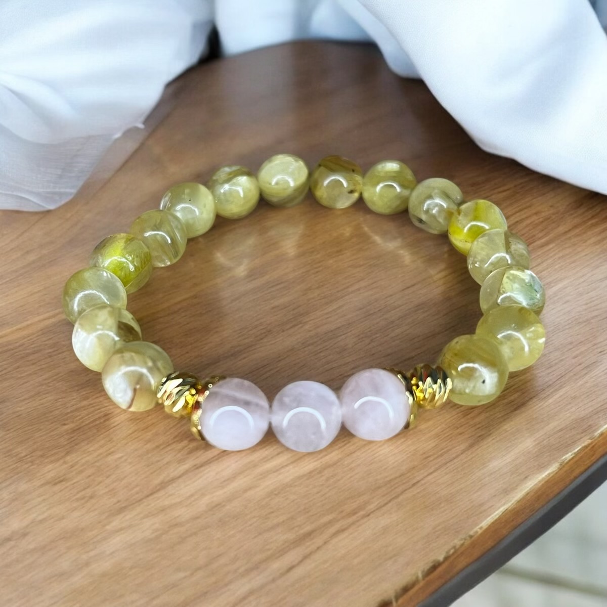 Sarı Lepidolit & Pembe Kuvars