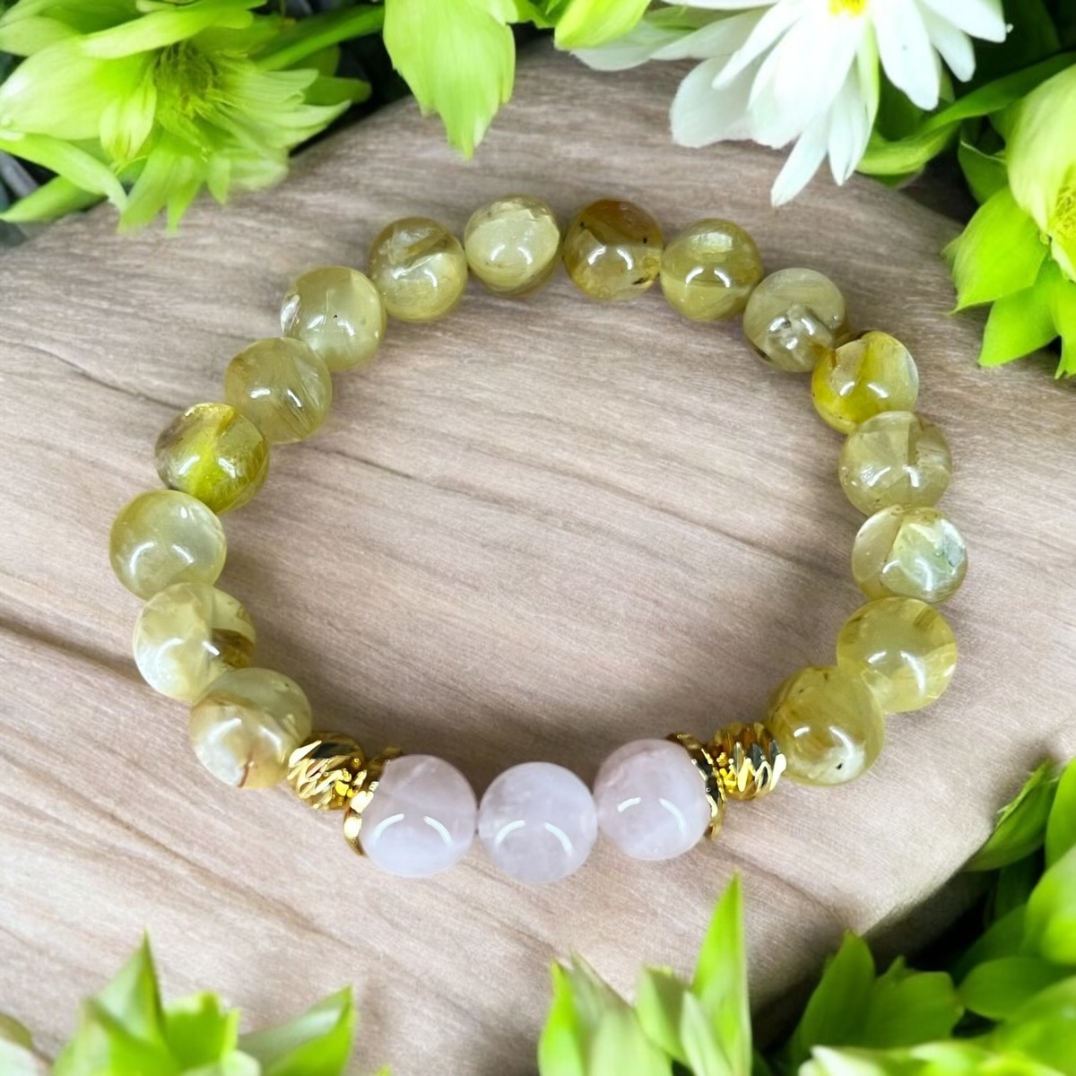 Sarı Lepidolit & Pembe Kuvars - Görsel 2